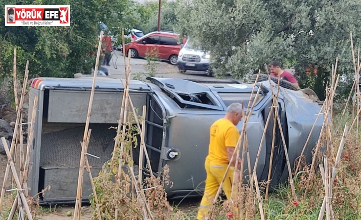 Yangın ihbarına giden kamyonet devrildi: 2 yaralı