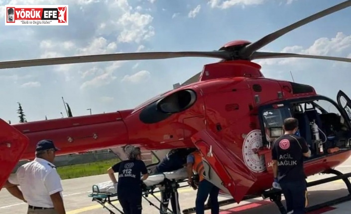 Aydın’da boğulma tehlikesi geçiren genç, helikopterle Manisa’ya sevk edildi