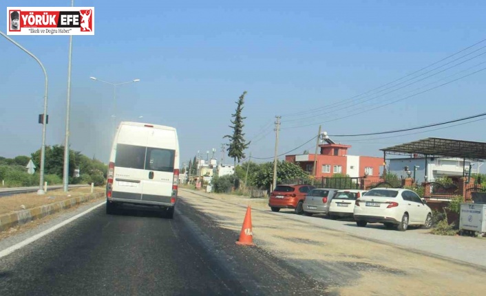 Aydın’da etkili olan çöl sıcakları asfalt eritti