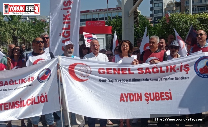 Aydın’da sağlık çalışanları maaş zammını protesto etti