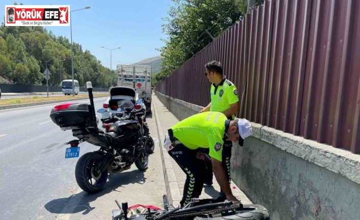 Söke’de motosiklet, tüp kamyonuna çarptı: 1 yaralı