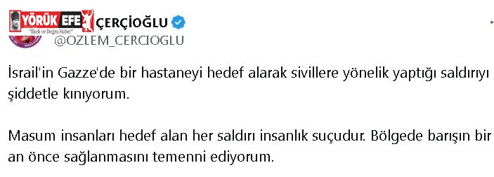 Başkan Çerçioğlu, “İnsanları hedef alan her saldırı insanlık suçudur”