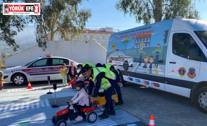 Çineli minikler trafik kurallarını uygulamalı öğrendi