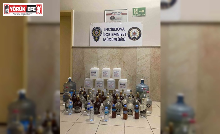 İncirliova’da 150 litre kaçak alkol yakalandı