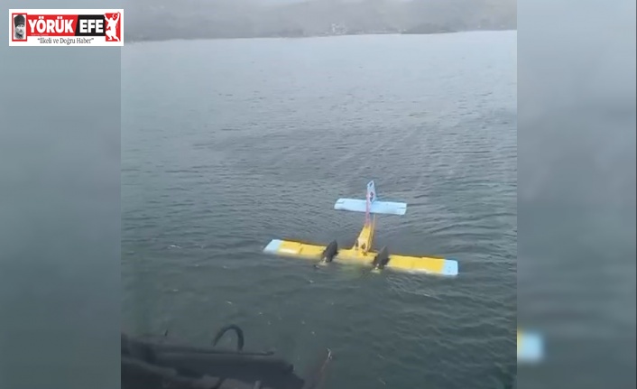 Bafa Gölü’ne sert iniş yapan uçaktaki ikisi pilot üç personel sağ olarak kurtarıldı