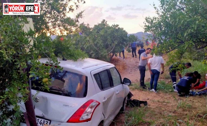 Aydın’da otomobil tarlaya uçtu: 2 yaralı