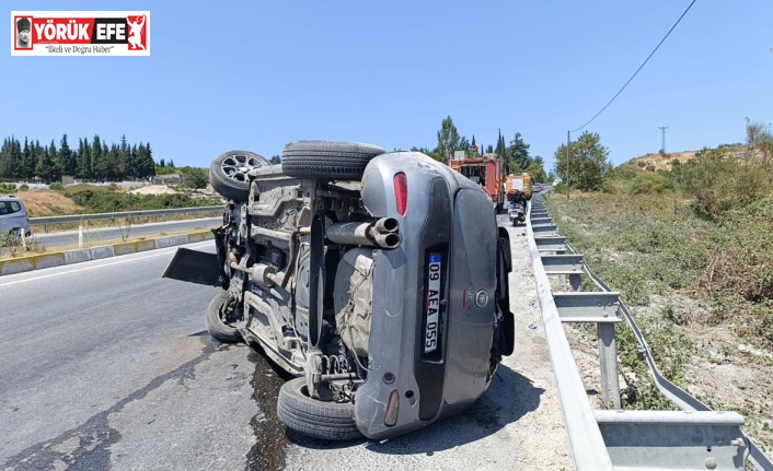 Söke’deki kazada iki araç devrildi: 4 yaralı