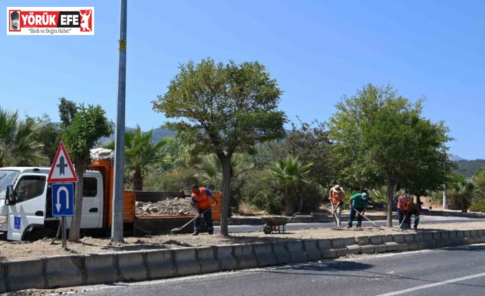 Güzelçamlı’nın refüj ve kavşaklarına estetik düzenleme