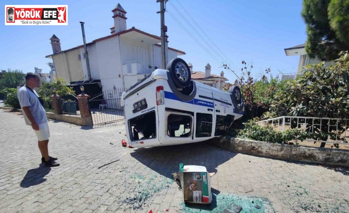 El freni tam çekilmeyen resmi araç sitenin bahçesine uçtu