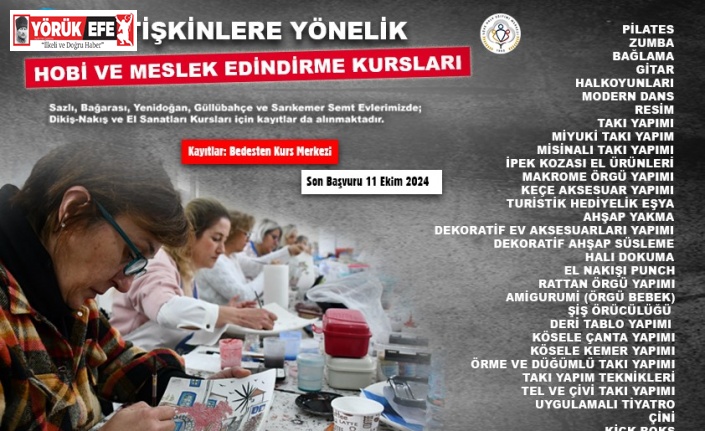 Söke Belediyesi’nin yetişkinlere yönelik yeni dönem kurs kayıtları başladı