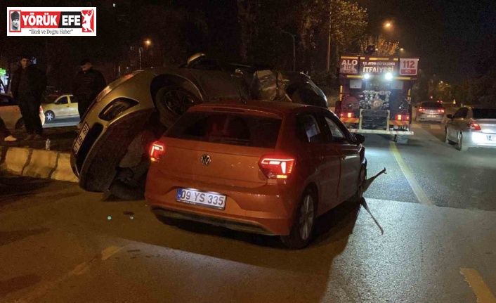 Çarpışan otomobiller üst üste bindi: 2 yaralı