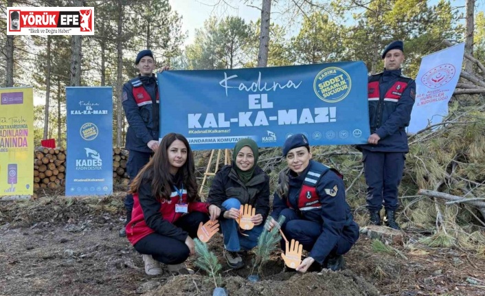 Çine’de fidanlar kadına şiddete karşı toprakla buluştu