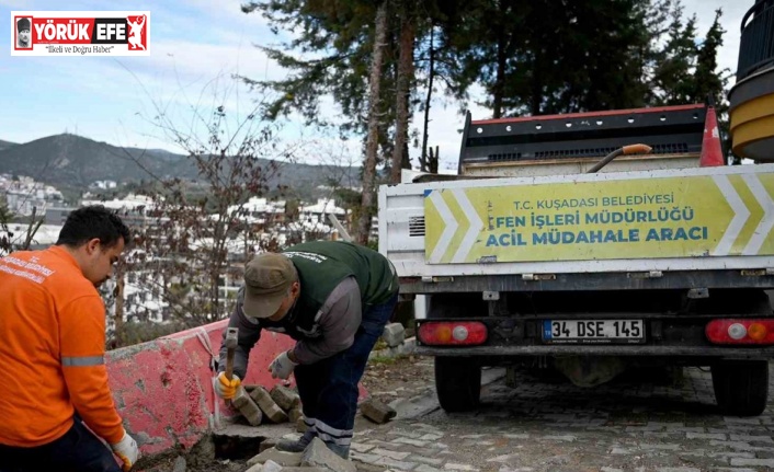 Kuşadası Belediyesi Acil Müdahale Birimi sorunları çözüme kavuşturuyor