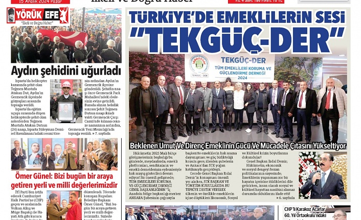 Türkiye’de Emeklilerin Sesi”TEKGÜÇ-DER”