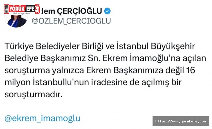 Çerçioğlu’ndan İmamoğlu'na destek