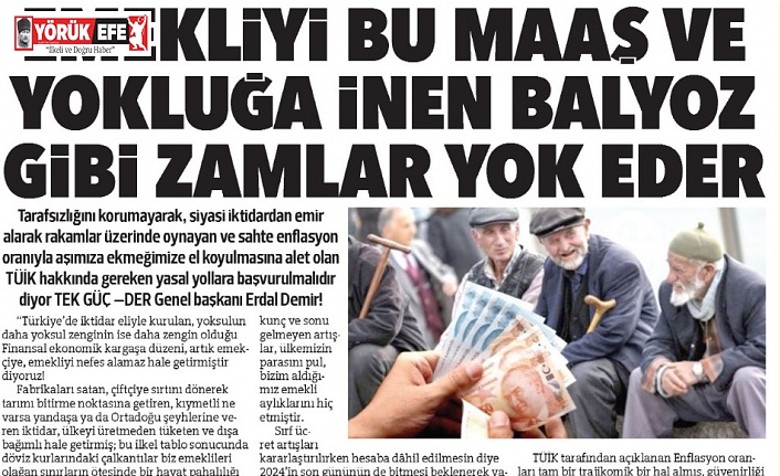 Emekliyi Bu Maaş Ve Yokluğa İnen Balyoz Gibi Zamlar Yok Eder