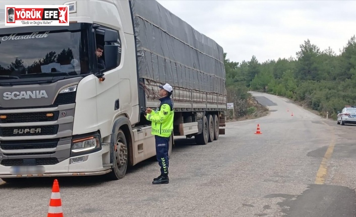 Karacasu’da ağır tonajlı araçlar denetlendi