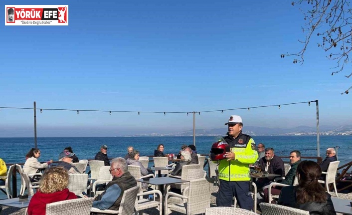 Kuşadası’nda trafik jandarmasından motosiklet ve kask eğitimi