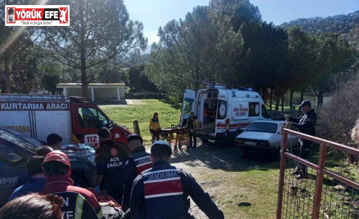 Taş duvardan düşen şahsı jandarma ekipleri ambulansa yetiştirdi