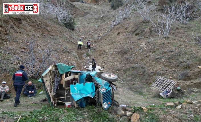 Zeytin işçilerini taşıyan araç uçuruma yuvarlandı: 1 ölü, 4 yaralı