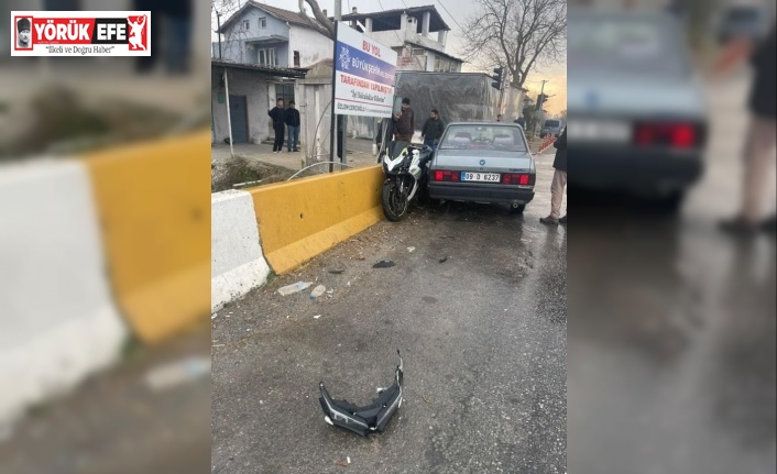 Germencik’te otomobil motosiklete çarptı: 1 yaralı