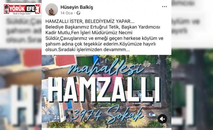 Muhtarlar sosyal medya hesaplarından Başkan Tetik’e teşekkür etti