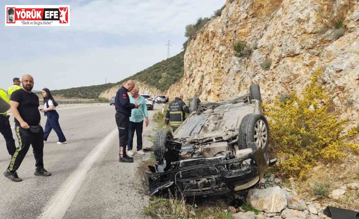 Virajı alamayan otomobil takla attı: 2 yaralı