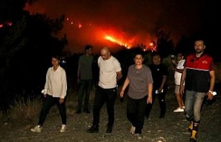Başkan Çerçioğlu, yangın bölgesinde incelemelerde...