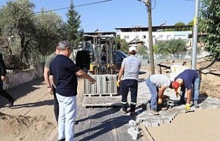 Nazilli Pınarbaşı Mahallesi’nde yol yapım çalışmaları...