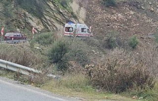 Nazilli’de araç uçuruma yuvarlandı