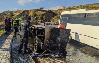 Hastane Dönüşü Otomobilleri Küle Döndü 