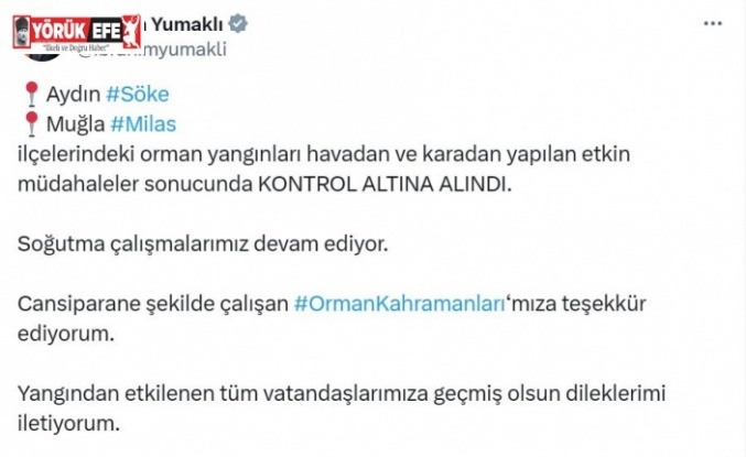 Bakan Yumaklı’dan orman kahramanlarına teşekkür